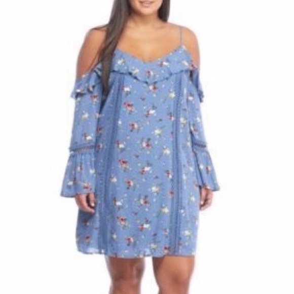 Blu Pepper Dresses & Skirts - Blu Pepper Plus Blue Floral Boho Dress NWT